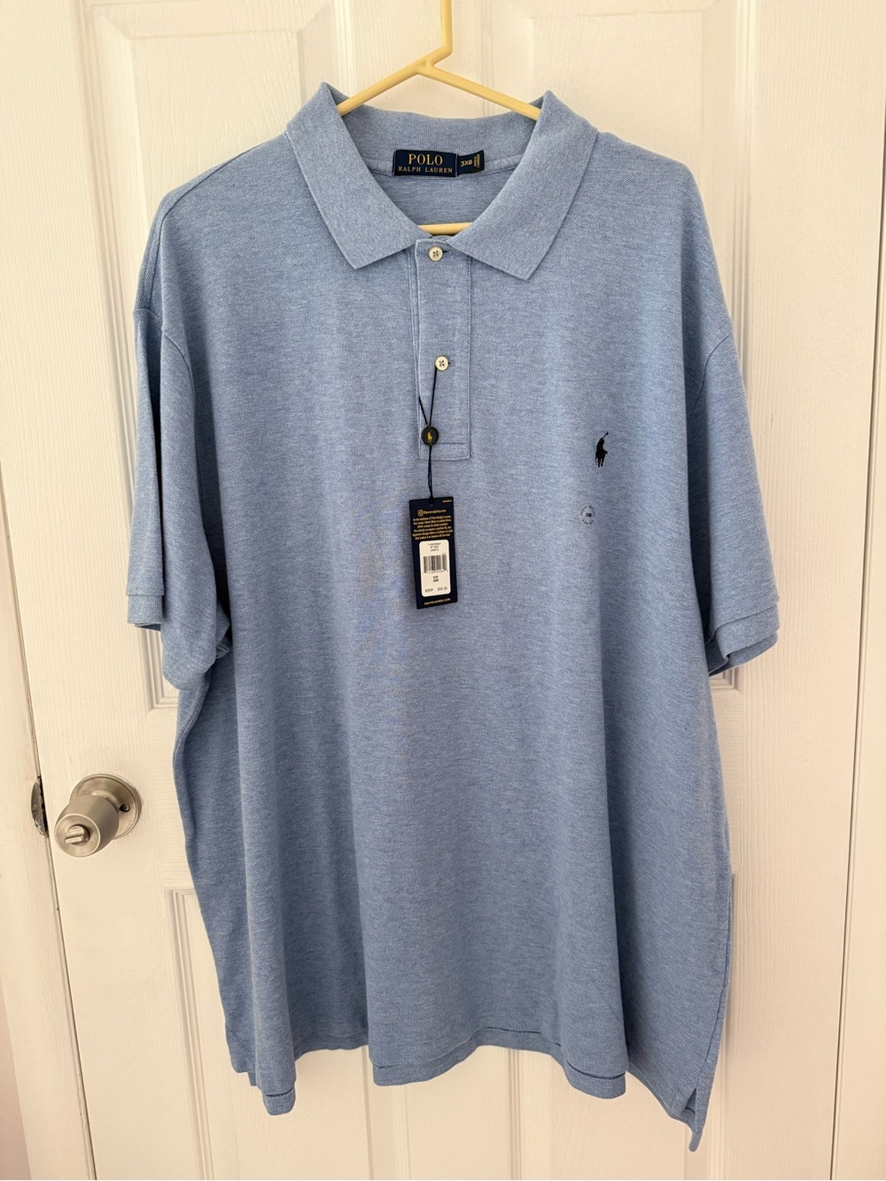 NWT Men's Polo Ralph Lauren Light Blue Polo Short Sleeve Shirt Size 3XB